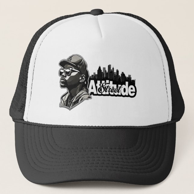 Gorra De Camionero Estampa Hip Hop - Attitude Street - Bone (Anverso)