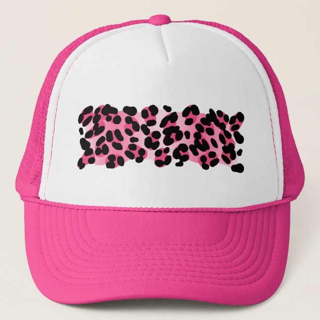 Gorra De Camionero Estampado leopardo rosado retro (Anverso)