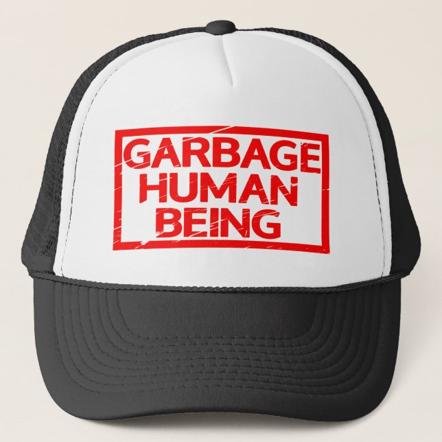 Gorra De Camionero Estampilla de ser humano de basura (Anverso)