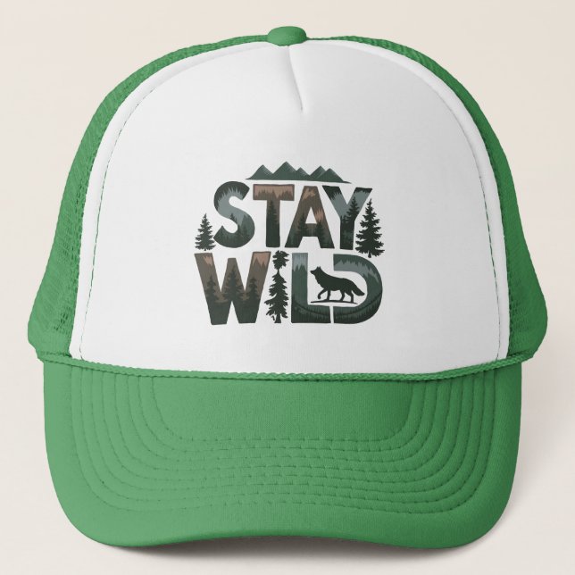 Gorra De Camionero Estar salvaje - Diseño inspirado en la naturaleza (Anverso)