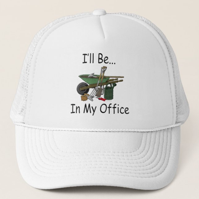 Gorra De Camionero Estaré en mi oficina [el jardín] (Anverso)