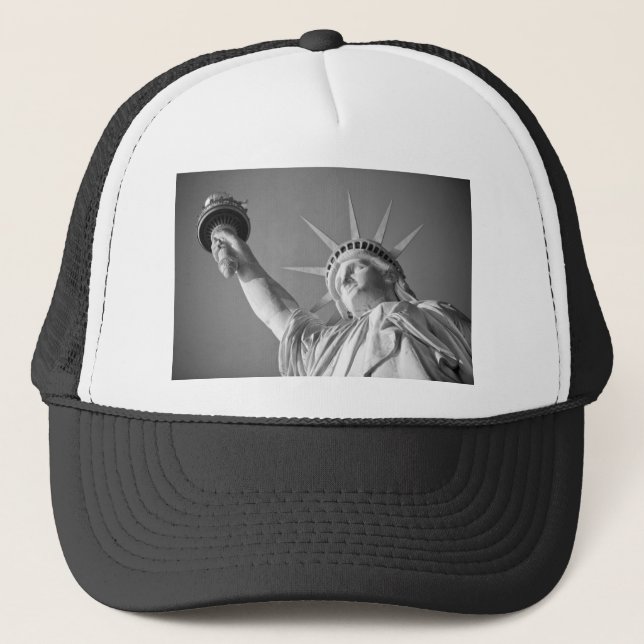 Gorra De Camionero Estatua blanca negra de la libertad (Anverso)