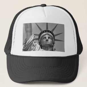 Gorra De Camionero Estatua blanca y negra de la libertad de Nueva Yor