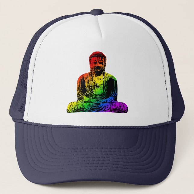 Gorra De Camionero Estatua del Buda Arcoiris (Anverso)