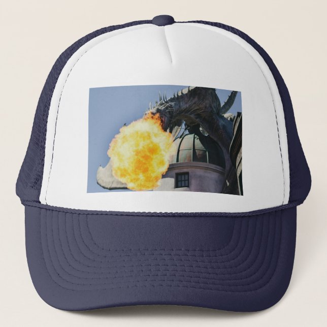 Gorra De Camionero Estatua del Dragón Respirador de Fuego (Anverso)