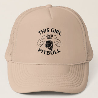 Gorra De Camionero "Este chica ama negro de su pitbull"