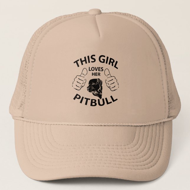 Gorra De Camionero "Este chica ama negro de su pitbull" (Anverso)