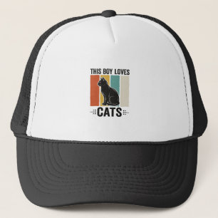 Gorra De Camionero Este Chico Ama Los Gatos Diseño Retro Amante De Lo