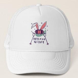 Gorra De Camionero Este es mi Conejo de Esquí con bastones de esquí
