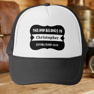 Gorra De Camionero Este papá pertenece a nombre personalizado año neg