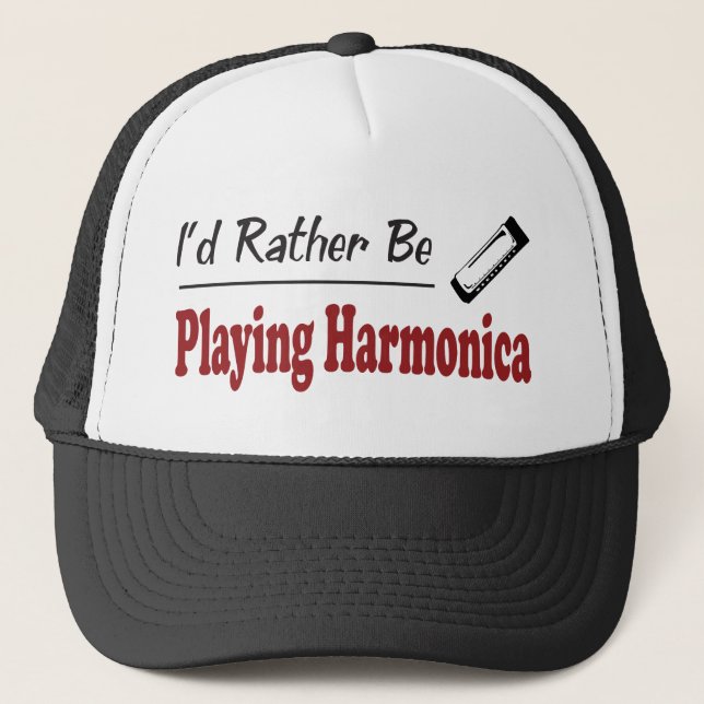 Gorra De Camionero Esté tocando bastante la armónica (Anverso)
