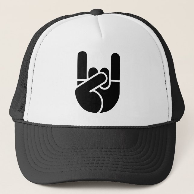 Gorra De Camionero Esténcil de mano de rock (Anverso)
