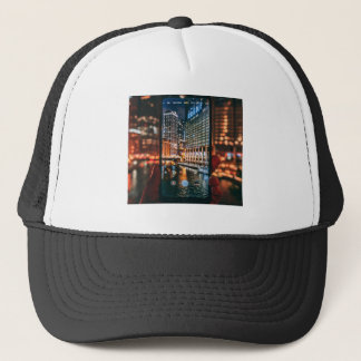 Gorra de camionero estética ciberpunk de noche de