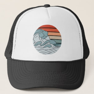 Gorra De Camionero Estética de olas oceánicas con olas de playa