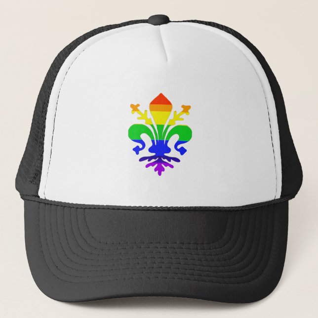 Gorra De Camionero Estilizada flor arcoiris de Lis (Anverso)