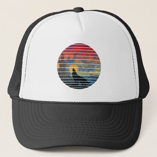 GORRA DE CAMIONERO ESTILO ABSTRACTO DEL AULLIDO DE LOBO (Anverso)