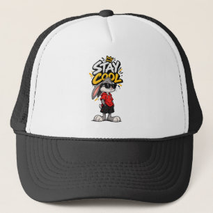 Gorra De Camionero Estilo Callejero Conejo Gráfico Mantén la Frescura