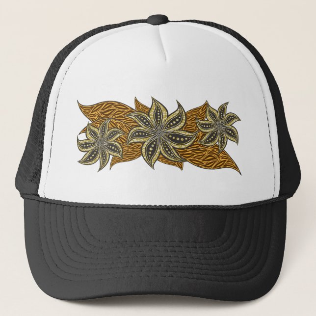 Gorra De Camionero Estilo de Batik Floral Resumen Africano (Anverso)