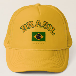Gorra De Camionero Estilo de fútbol de la bandera de Brasil