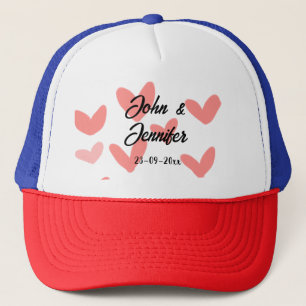 Gorra De Camionero estilo de texto minimalista simple blanco corazón