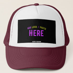 GORRA DE CAMIONERO ESTILO PERSONALIZADO MODERNO BLANCO MAROON NEGRO M