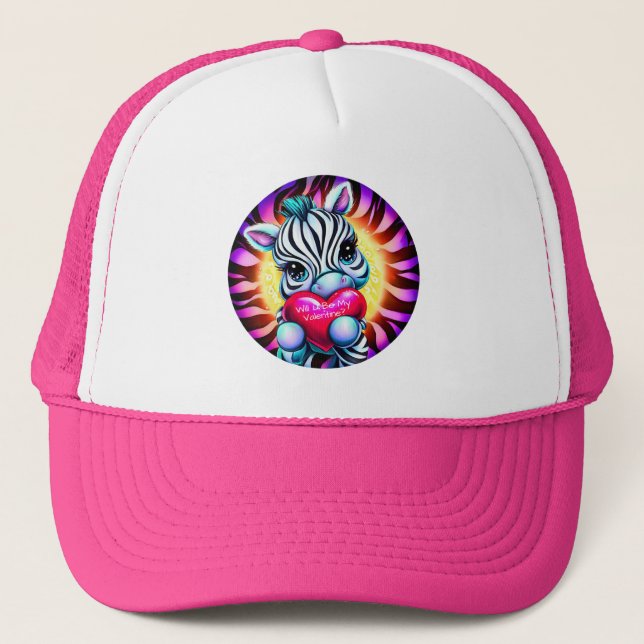 Gorra De Camionero Estilo retro dulce cebra Valentine (Anverso)