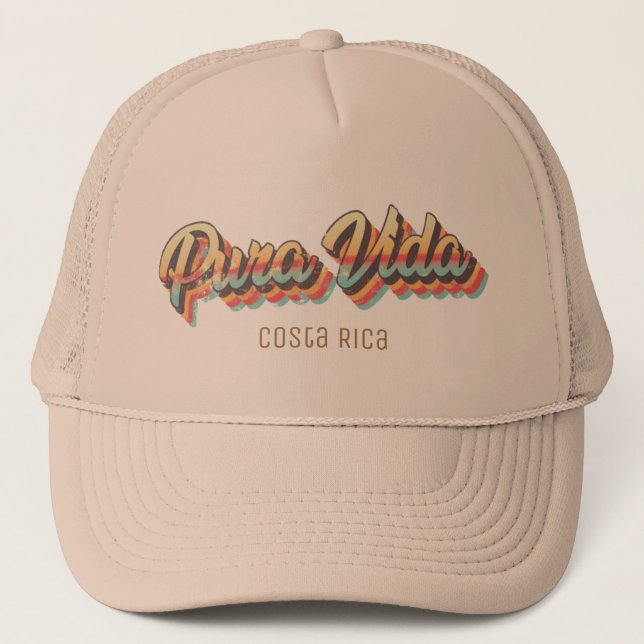 Gorra De Camionero Estilo retro Pura Vida (Anverso)