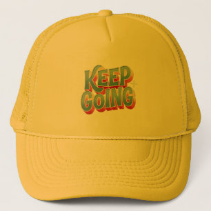 Gorra De Camionero Estilo vintage de los 70s cita colorida sigue adel
