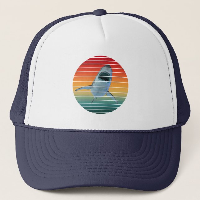 Gorra De Camionero estilo vintage de tiburón (Anverso)