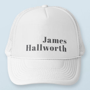 Gorra De Camionero Estiloso texto retro moderno editable Gris