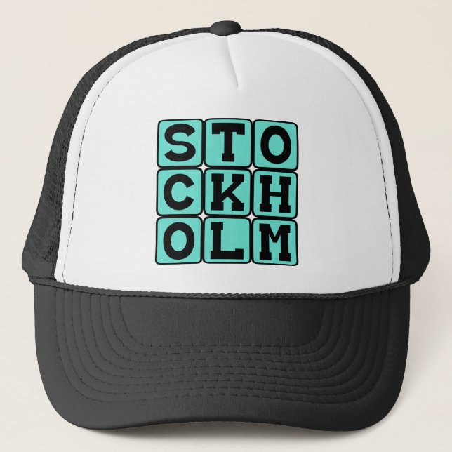 Gorra De Camionero Estocolmo, Capital de Suecia (Anverso)