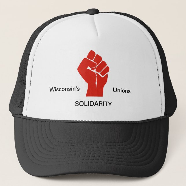 Gorra De Camionero Estoy con los sindicatos de Wisconsin (Anverso)