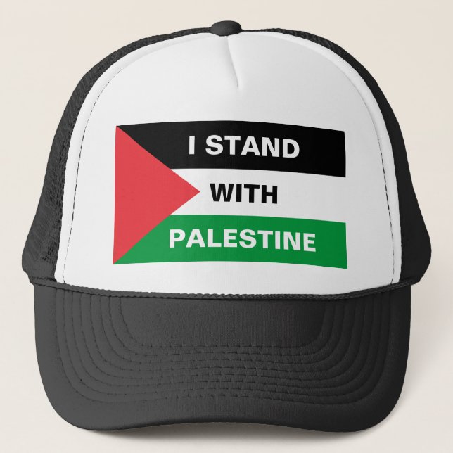 Gorra De Camionero Estoy de acuerdo con el texto palestino bandera de (Anverso)