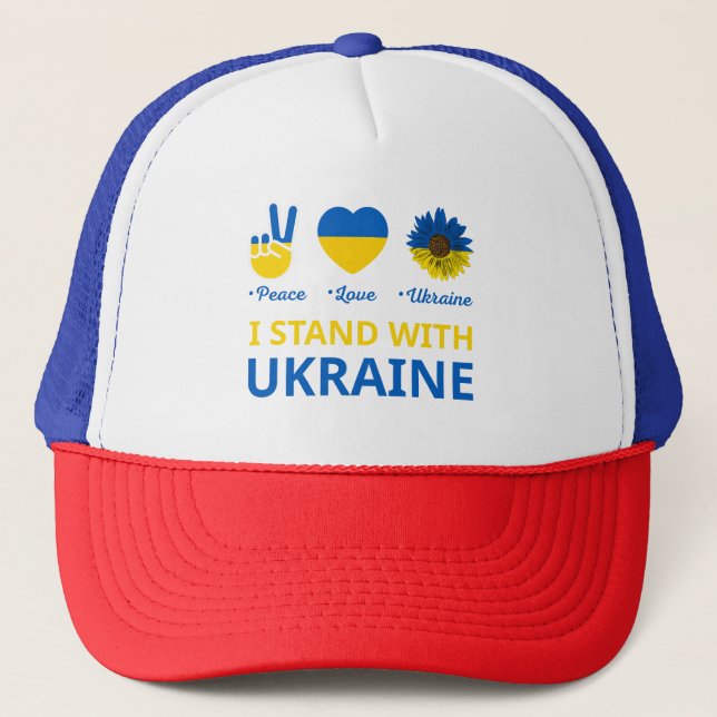 Gorra De Camionero Estoy de pie con ucrania (Anverso)