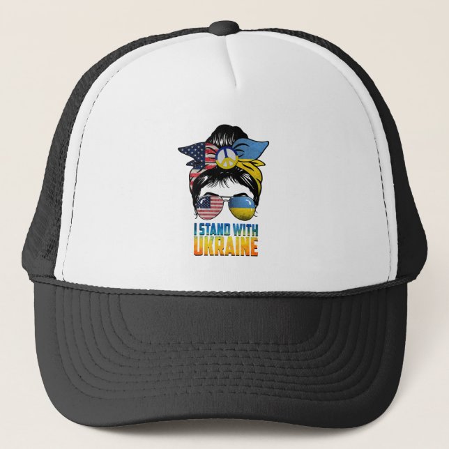 Gorra De Camionero Estoy de pie con Ucrania (Anverso)