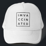 Gorra De Camionero Estoy Vacunado | Vacuna Covid Modern Stylish Bold<br><div class="desc">Diseño simple y elegante "IM VACCINATED" personalizado en la moderna tipografía minimalista de bloques de negrita con un sencillo borde negro. El símbolo de moda perfecto para mostrar que usted ha sido vacunado para Covid-19 y recibido la vacuna del coronavirus. ¡Siéntete orgulloso y muéstrale que estás a favor de la...</div>