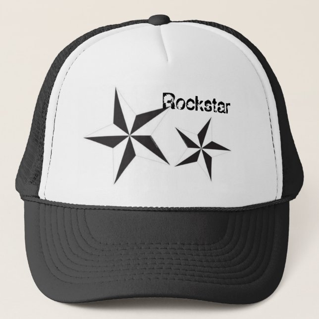 Gorra De Camionero estrella blanca negra, estrella blanca negra, (Anverso)