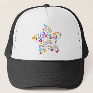 Gorra De Camionero Estrella bonita de la flor