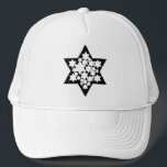 Gorra De Camionero Estrella de David de varias estrellas<br><div class="desc">Estrella negra de David con muchas estrellas blancas en el centro.</div>