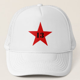 Gorra De Camionero Estrella de mi número de suerte - número 13 (rojo)