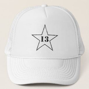 Gorra De Camionero Estrella de mi número de suerte - número 13 - v2(b