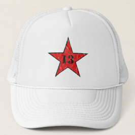 Gorra De Camionero Estrella de mi número de suerte - número 13 - v2(r