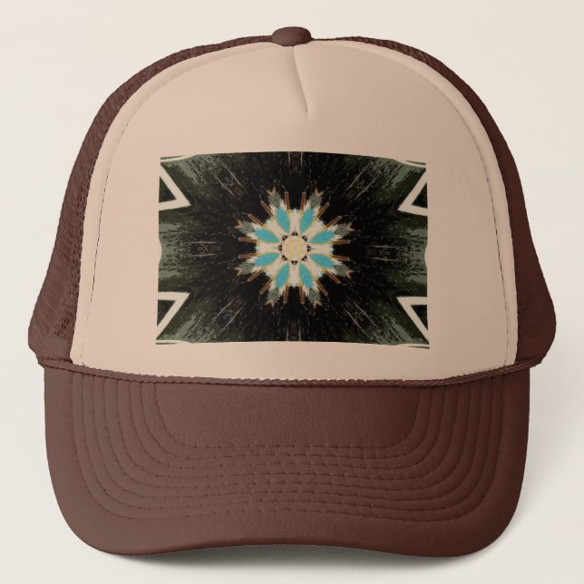 Gorra De Camionero estrella de plumas azules (Anverso)