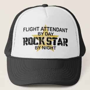 Gorra De Camionero Estrella del rock del asistente de vuelo