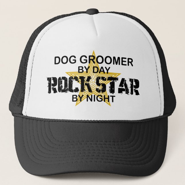 Gorra De Camionero Estrella del rock del Groomer del perro (Anverso)