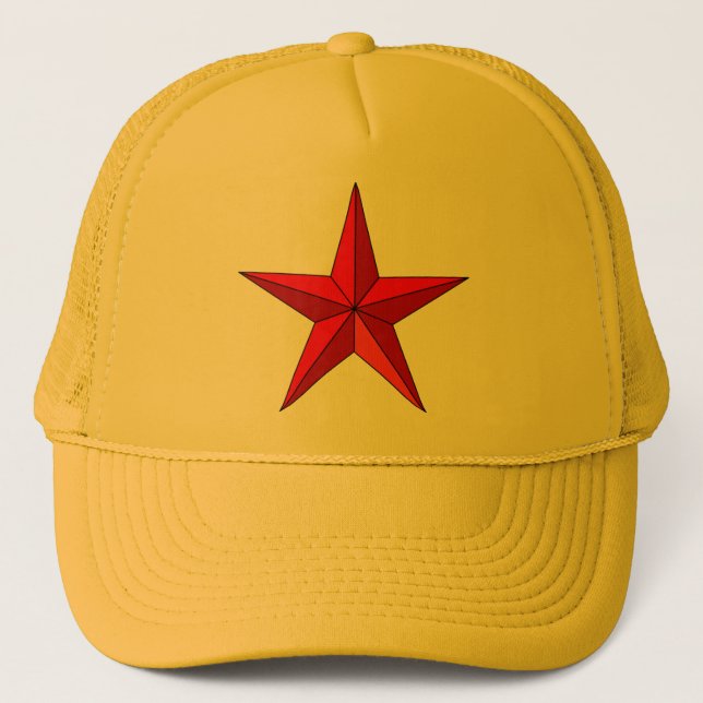 Gorra De Camionero Estrella náutica roja (Anverso)