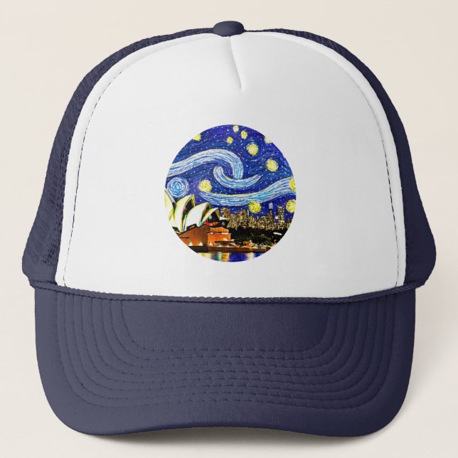 Gorra De Camionero Estrella nocturna Sydney ópera de Australia (Anverso)