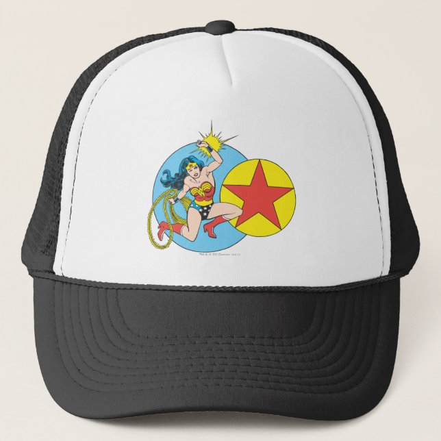 Gorra De Camionero Estrella roja de la mujer de la maravilla (Anverso)