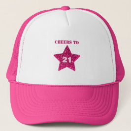 Gorra De Camionero Estrella rosa vitorea al 21° cumpleaños