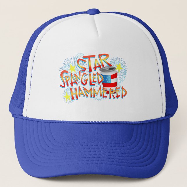Gorra De Camionero Estrella Spangled martillada el 4 de julio (Anverso)